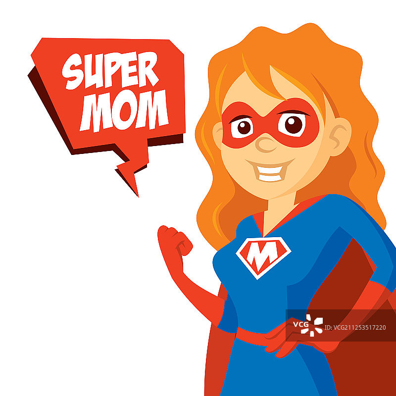 超级女英雄妈妈卡通形象图片素材