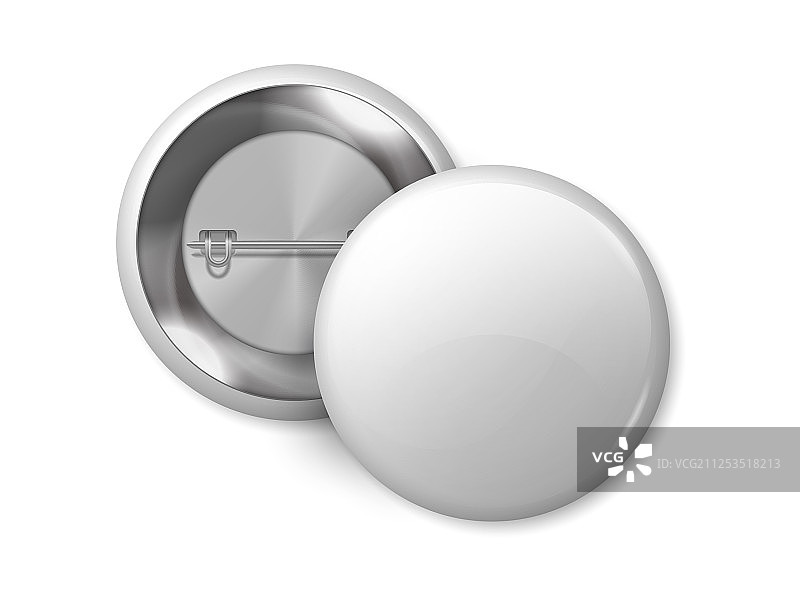 白色圆形徽章模型别针按钮空白图片素材