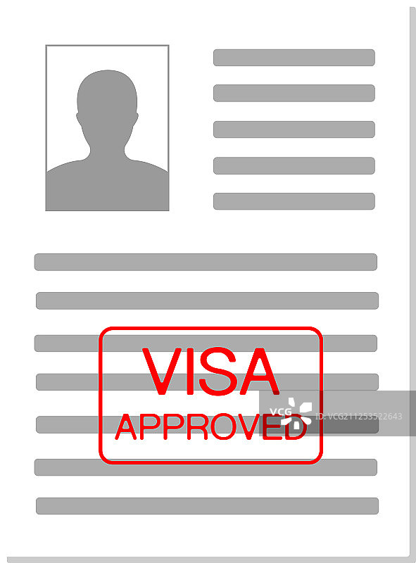 文件上的欧元区欧洲签证批准印章图片素材