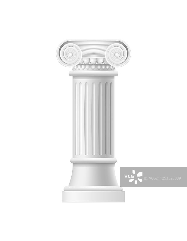 逼真细腻的3D白色空白爱奥尼柱图片素材