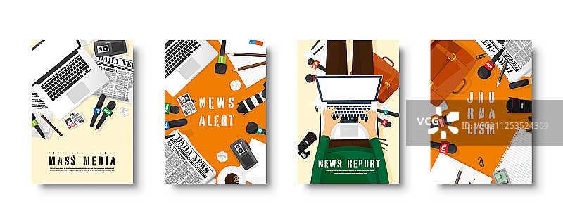 扁平风格媒体封面图新闻发布会图片素材