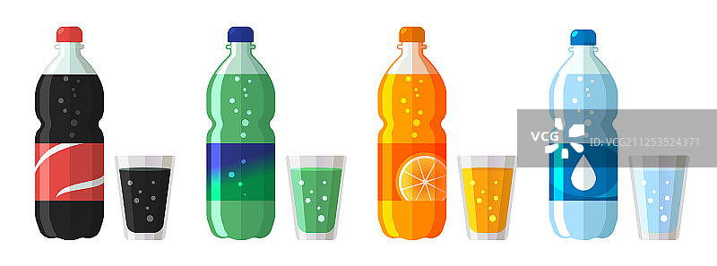 塑料瓶装水和甜苏打素材图片素材