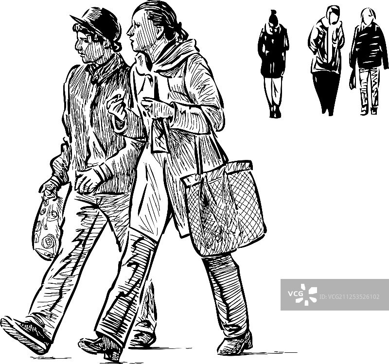 休闲路人图片素材