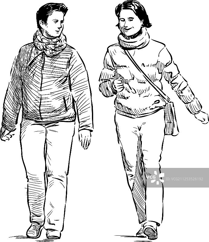 快乐的行人图片素材