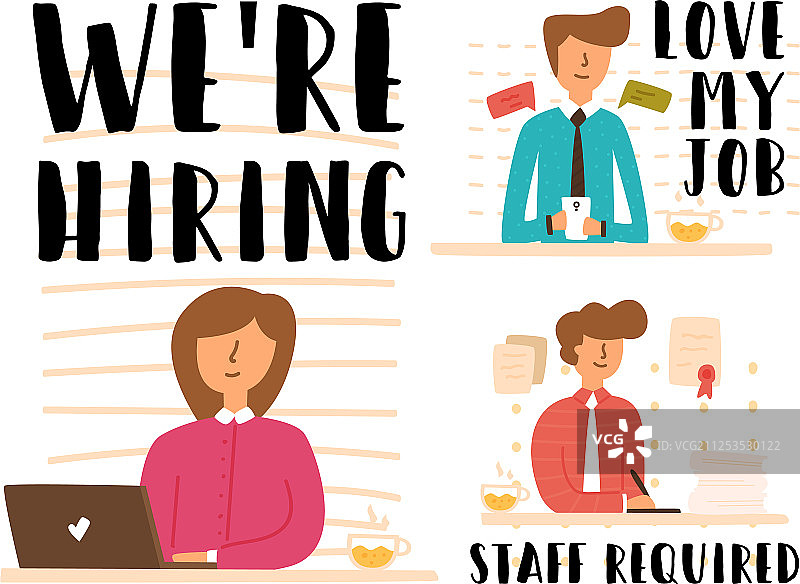 公司职员工作的扁平风banner图片素材