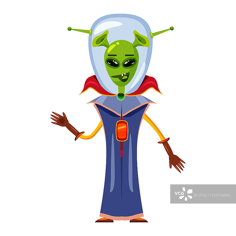 穿着太空服的外星人，一个奇妙而有趣的类人生物图片素材