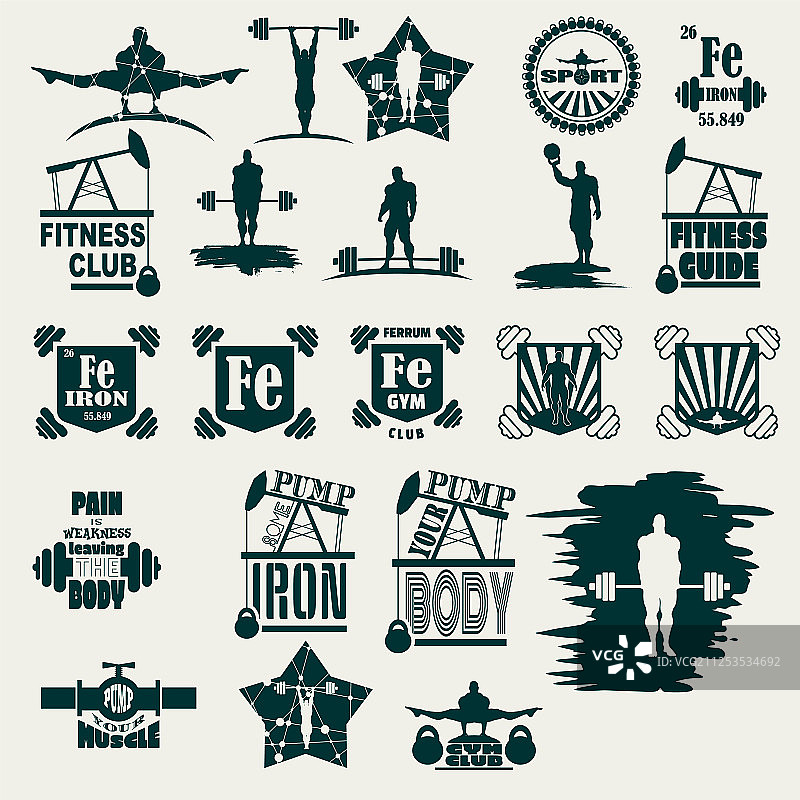 健身设计元素合集图片素材