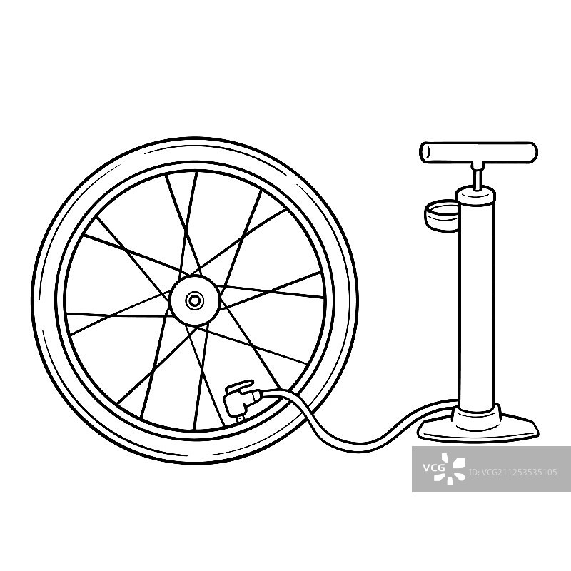 自行车气筒套装图片素材