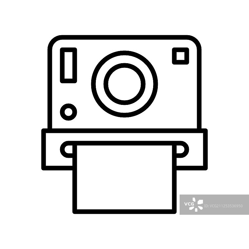 一次性相机夏季派对相关线性图标图片素材