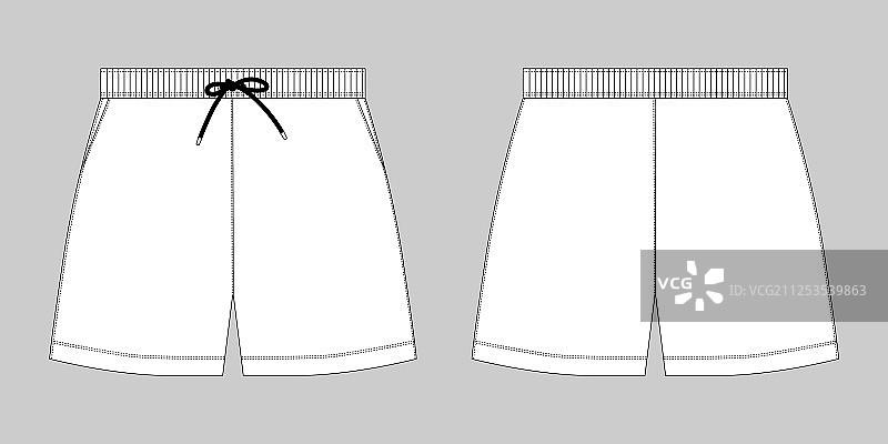 运动短裤技术草图设计图片素材