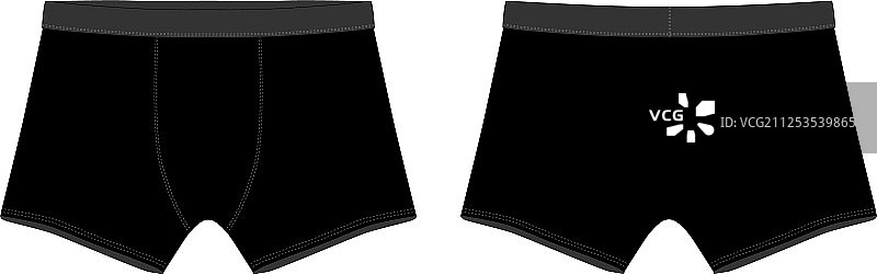 男士平角内裤技术草图图片素材