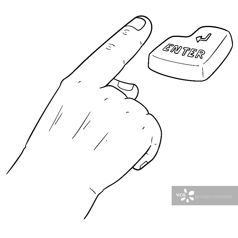 手和回车按钮图片素材