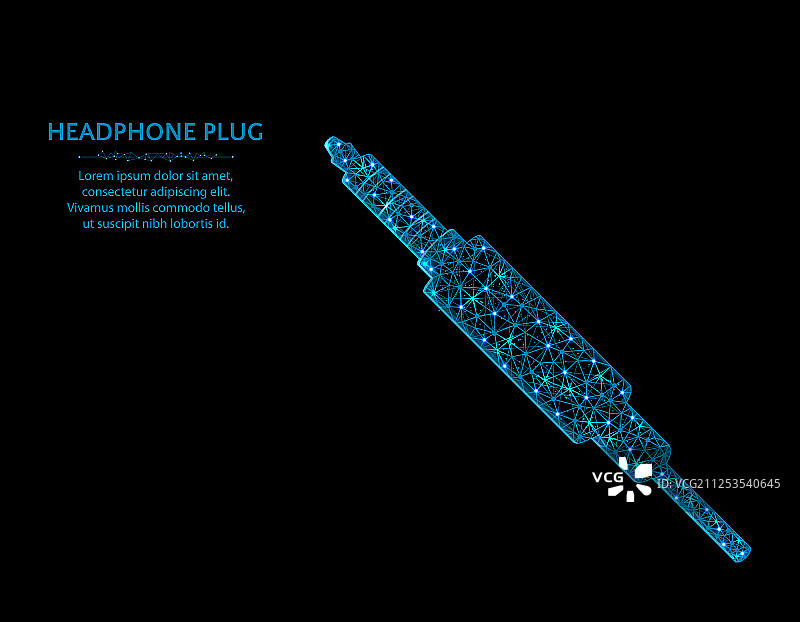 耳机插头低多边形设计多边形音频图片素材