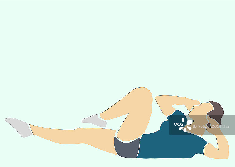 做腹部运动的健壮女人图片素材