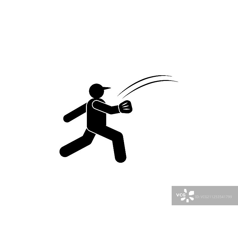 男人跑步运动棒球图标图片素材