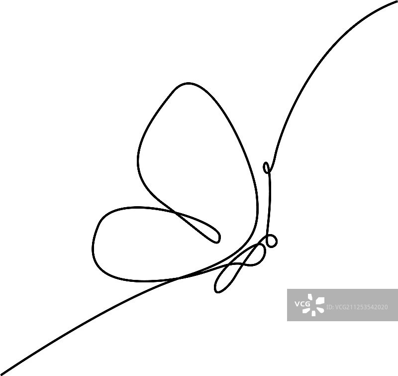 连续线条蝴蝶自然图片素材