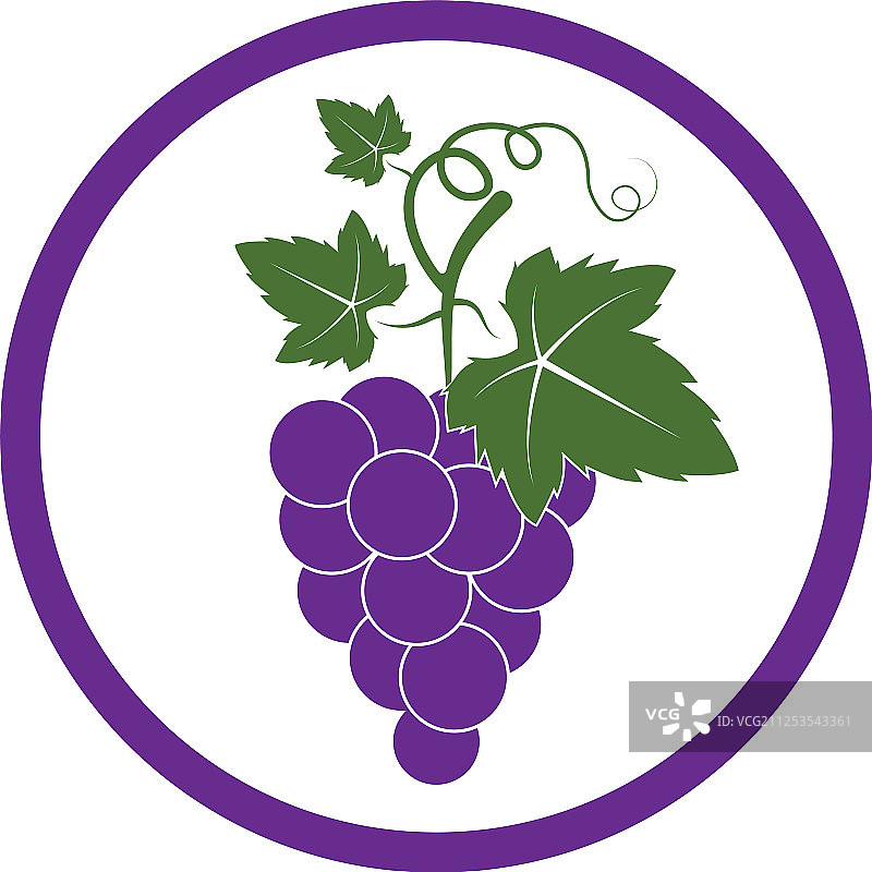 带叶子的葡萄图标图片素材