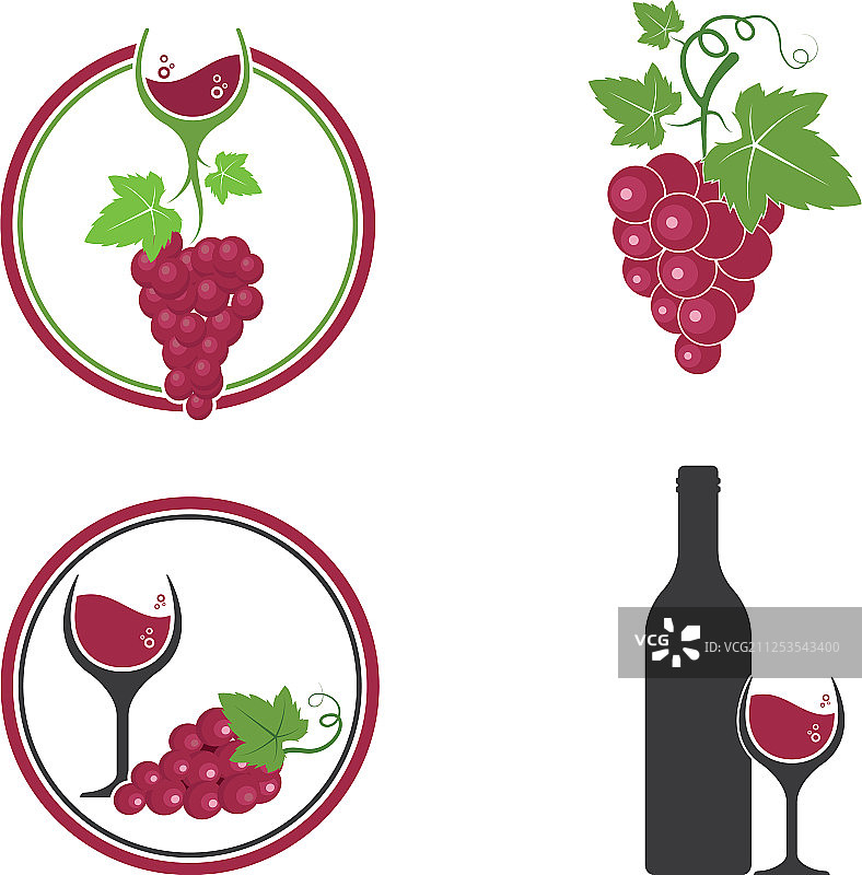 葡萄酒标志图标设计图片素材