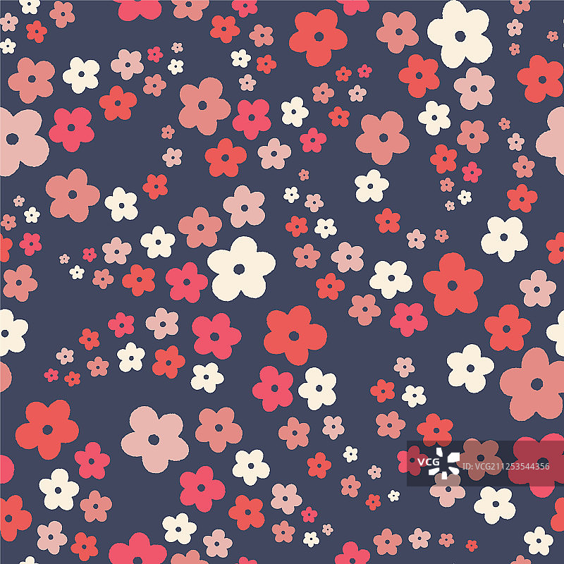 无缝重复的程式化花朵图案图片素材