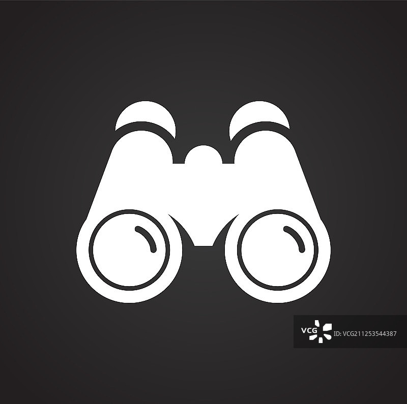 图形和网页背景上的双筒望远镜图标图片素材