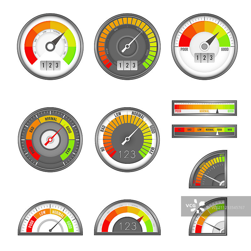 速度计指示器水平分数指示图片素材