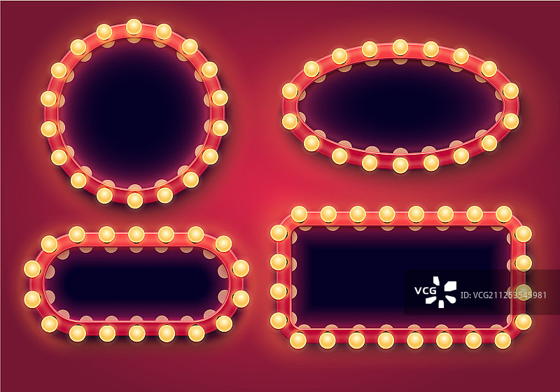 带灯框的化妆镜图片素材