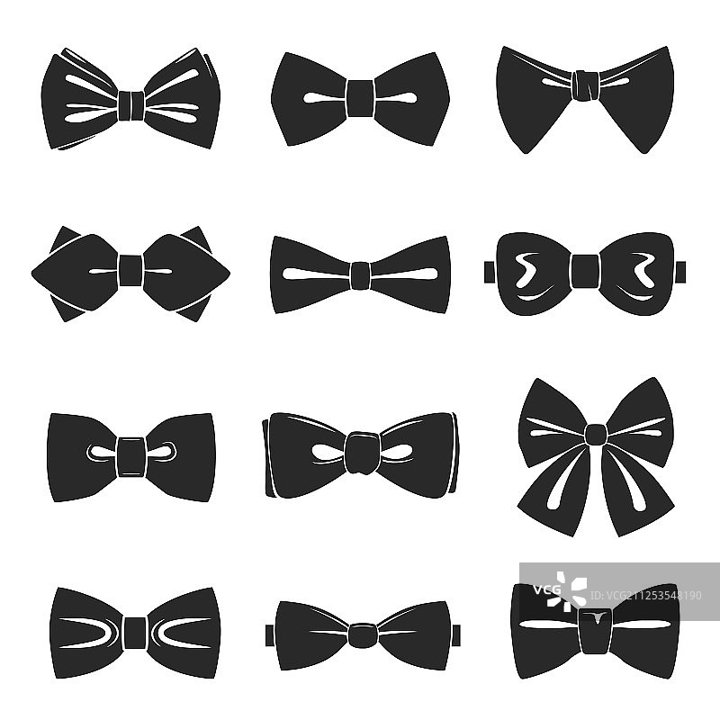 领结图标套装男性时尚配饰图片素材