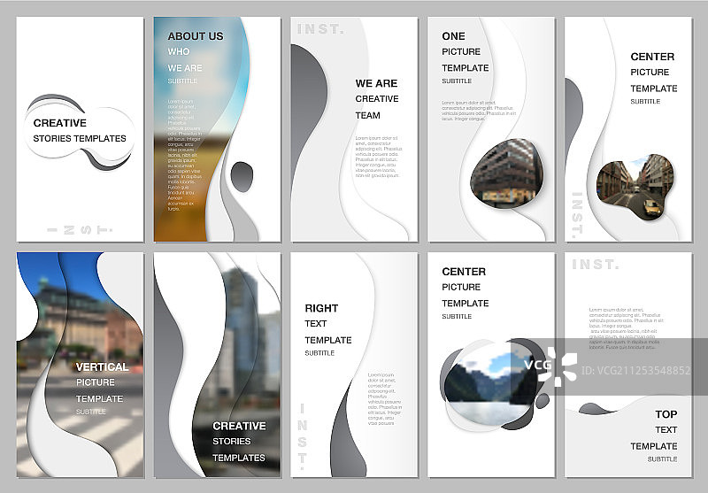 创造性的社交网络故事是垂直设计的图片素材