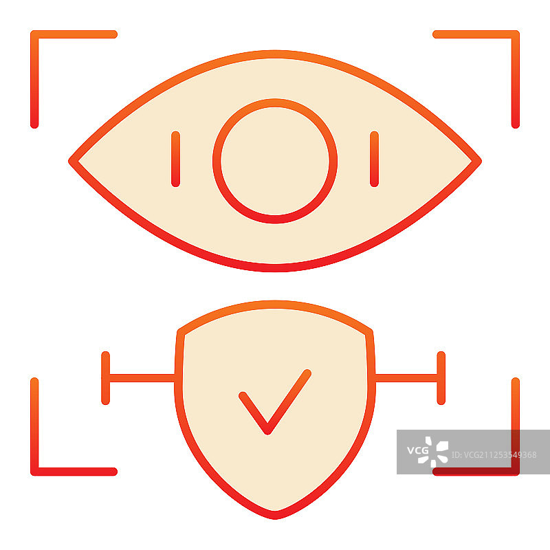 视网膜识别批准扁平图标图片素材