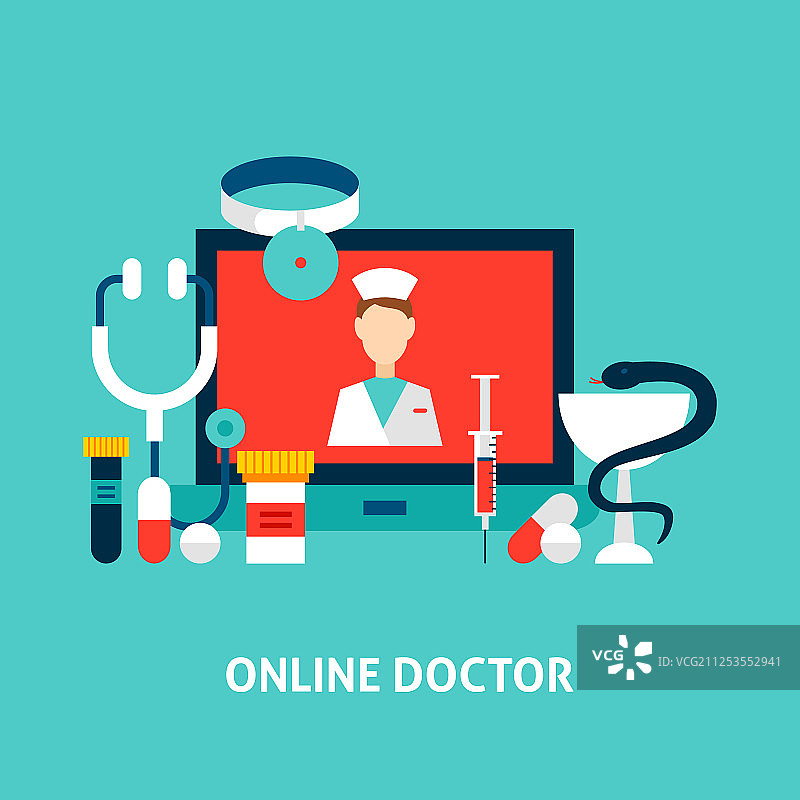 在线医生概念图片素材