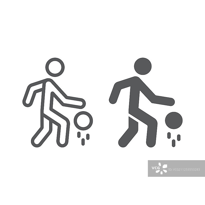 篮球运动员线条和标志图标图片素材