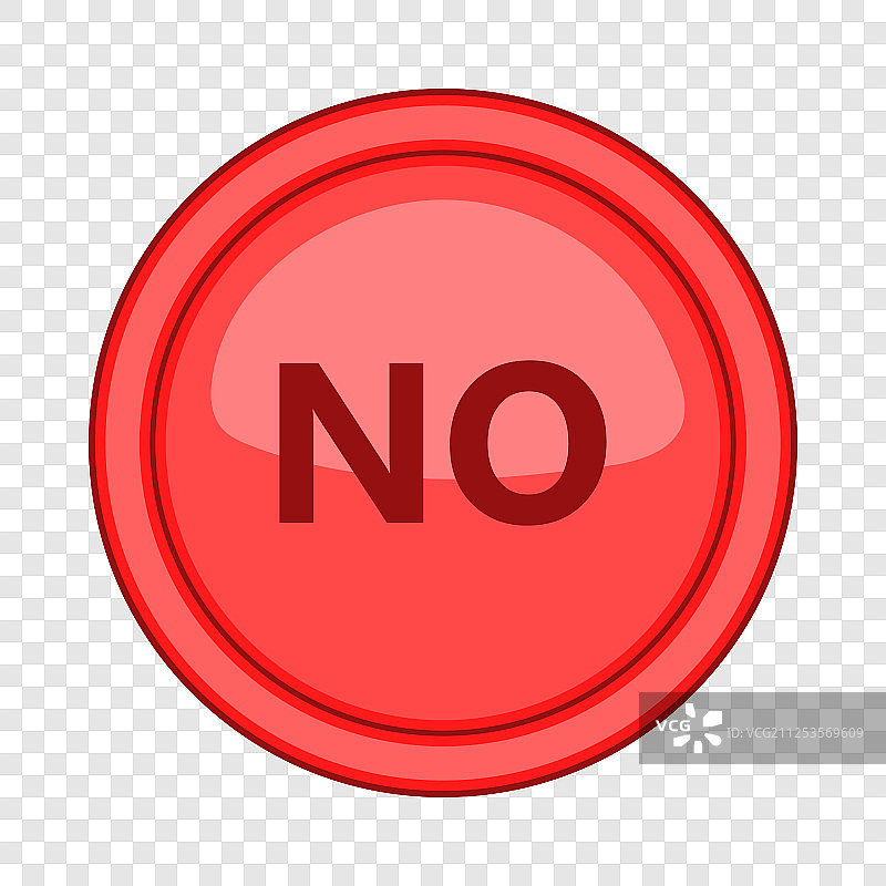 YES红色圆形按钮图标卡通风格图片素材