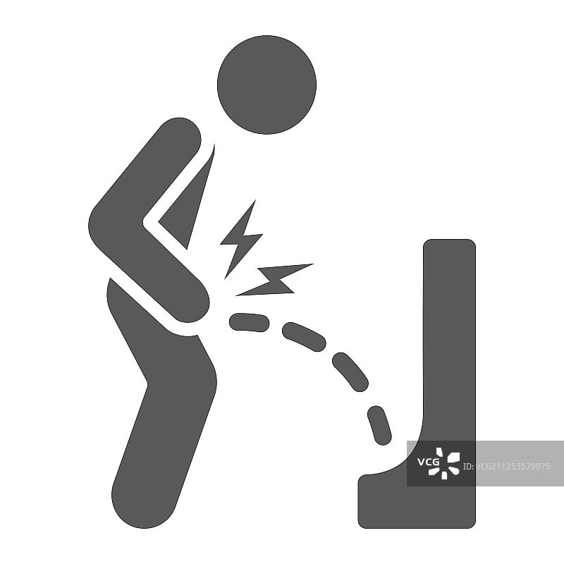 尿液疼痛标志图标，身体和膀胱疼痛图片素材