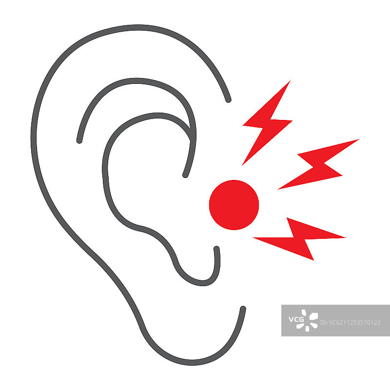 耳痛细线图标图片素材