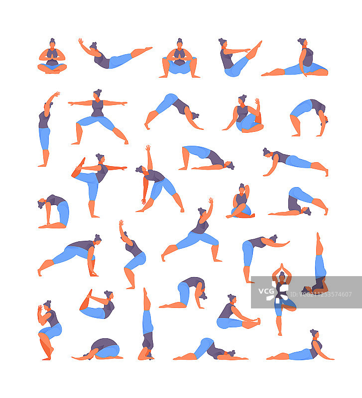 大量瑜伽体式合集图片素材