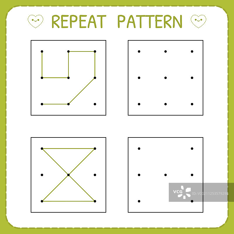 用于练习的重复图案教育游戏图片素材