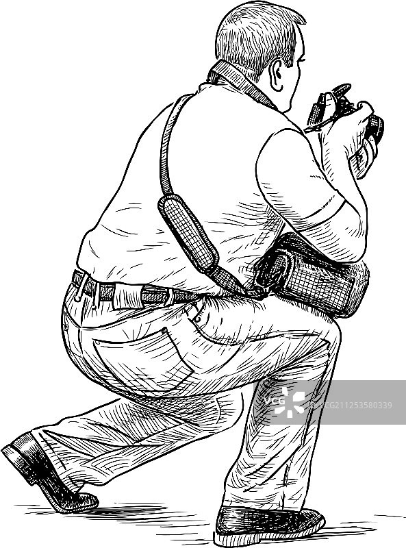 摄影师拍照草图图片素材