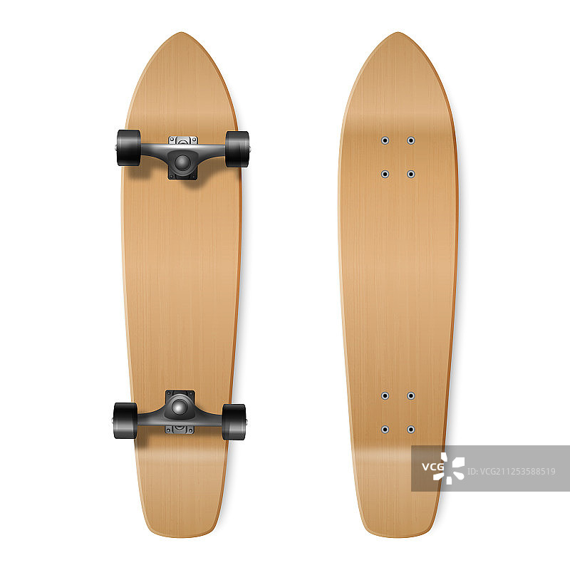 逼真的3D滑板空白渲染图片素材