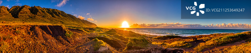美国夏威夷海上日落景色图片素材