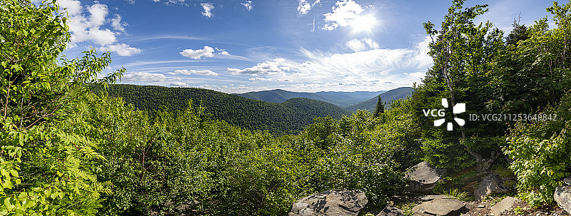 美国纽约卡茨基尔山脉的田园全景图片素材
