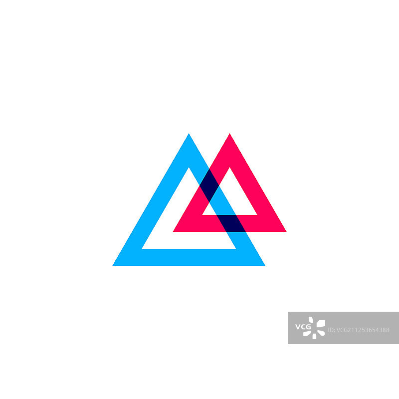 双三角形重叠logo图标图片素材