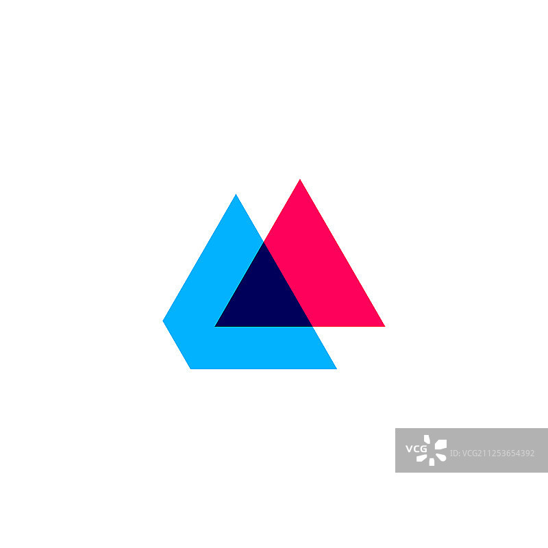 双三角形重叠logo图标图片素材