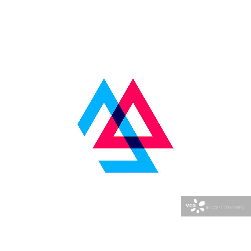 双三角形重叠logo图标图片素材