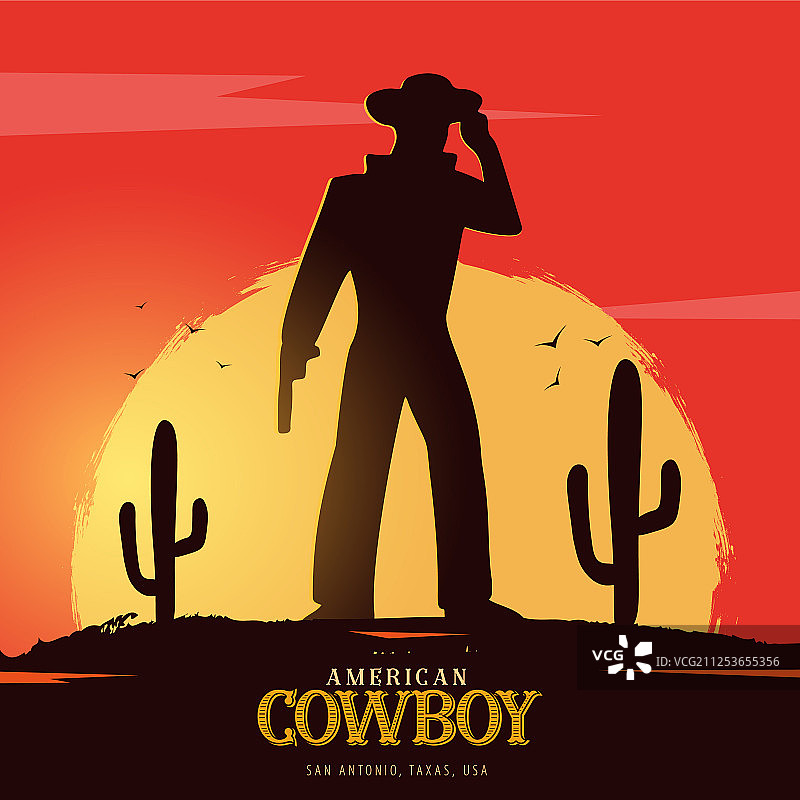 牛仔旗帜狂野西部和牛仔与马图片素材