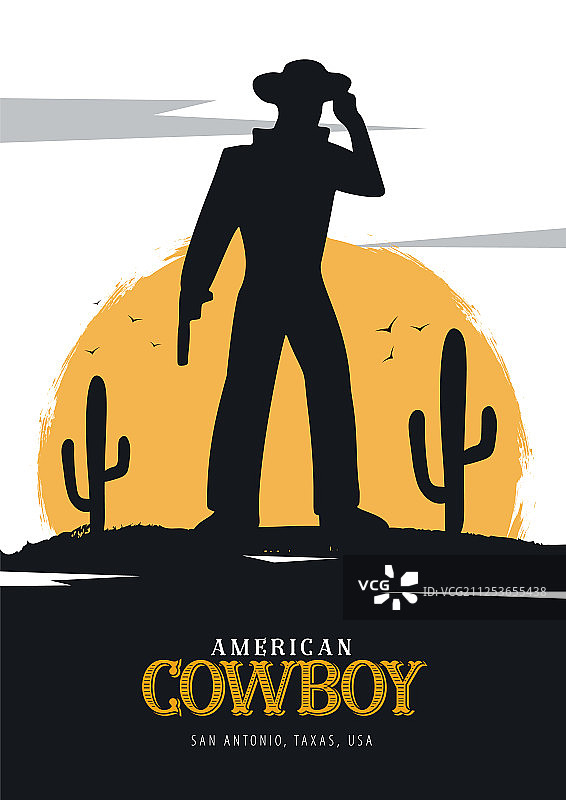 牛仔旗帜狂野西部和牛仔与马图片素材