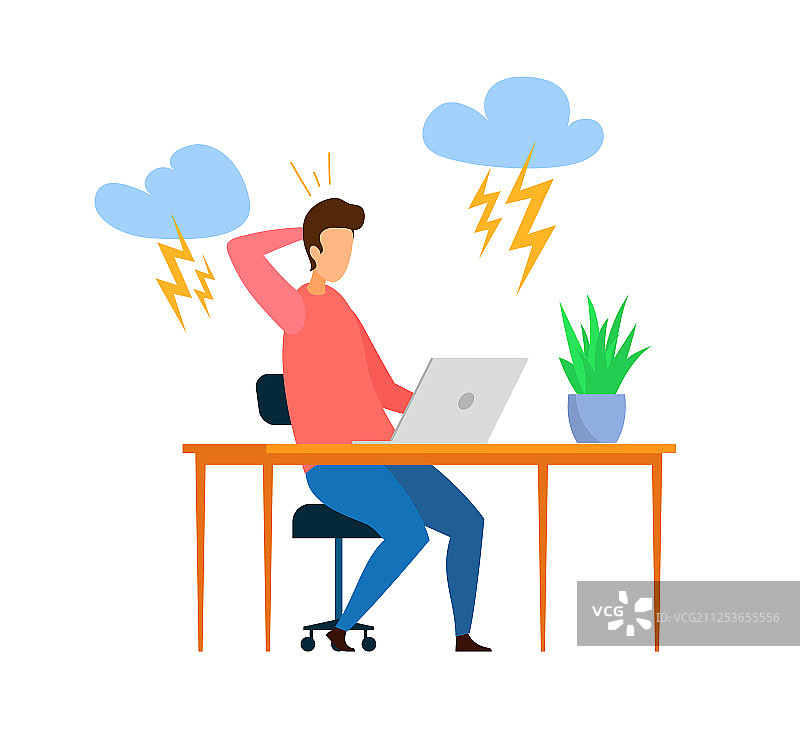 工作压力过大扁平设计图片素材