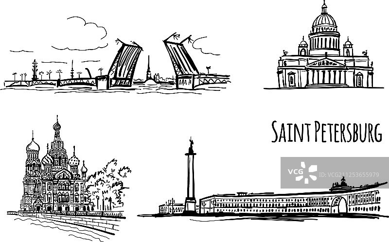 圣彼得堡素描符号图片素材