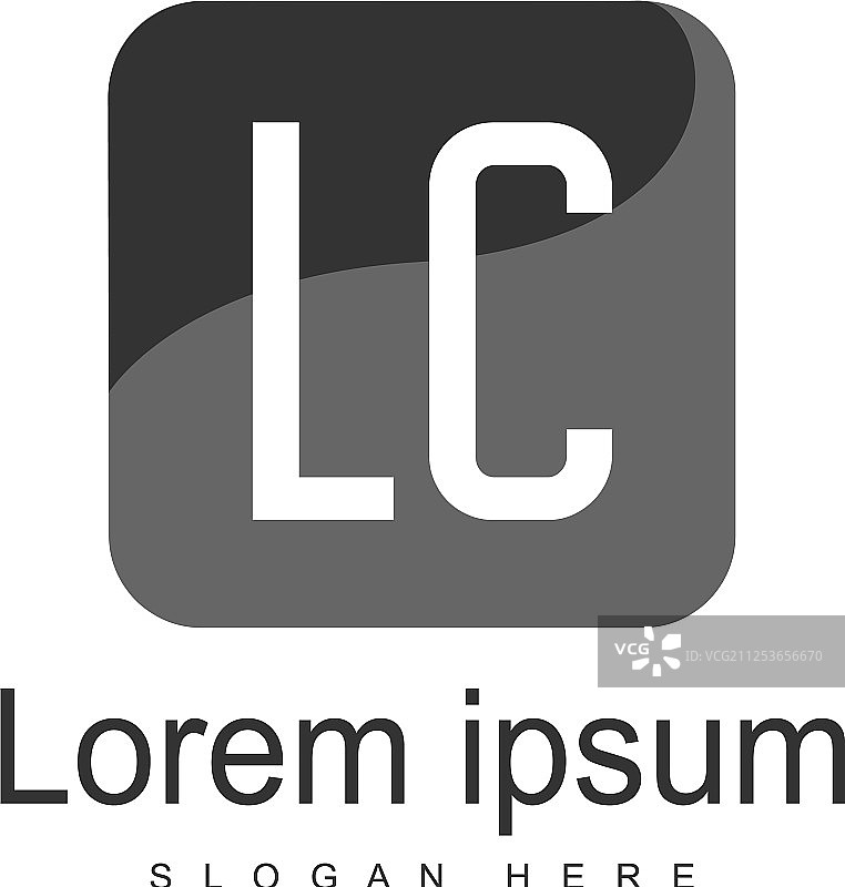 LC字母现代边框Logo模板图片素材