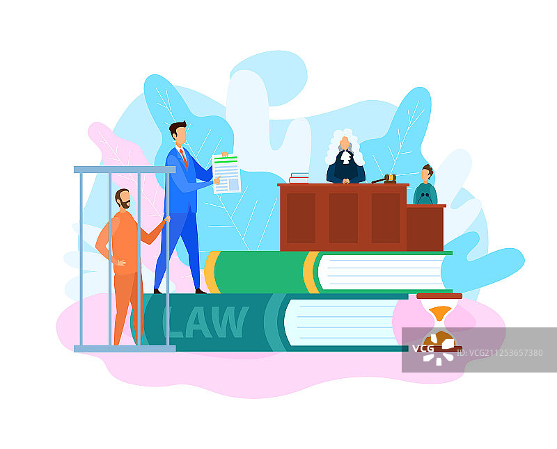 法庭审判流程判决图片素材