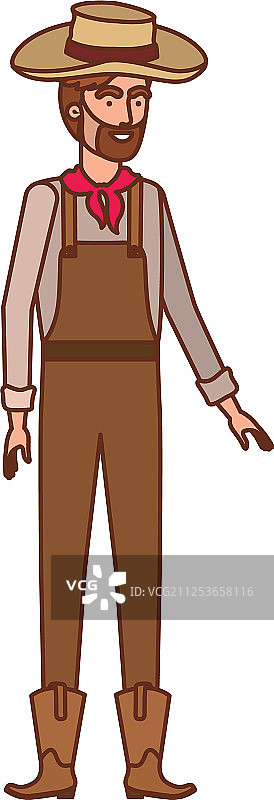 戴草帽的农民图片素材